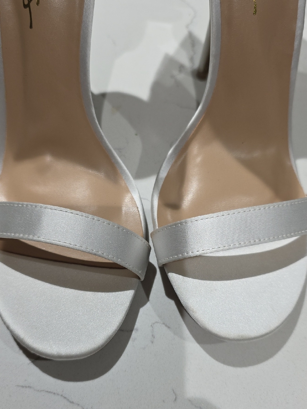 Lulus White Bow-Back Stiletto Sandals - Women Size 9.5 - Picture 5 of 9